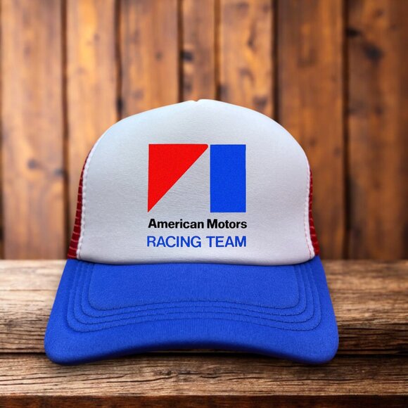 American Motors Racing Team Blue Snapback Motorsport Drag Race Baseball Cap - Picture 1 of 4